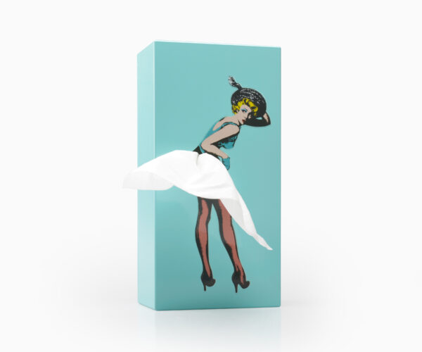 Flying Skirt Tissue Box Blue